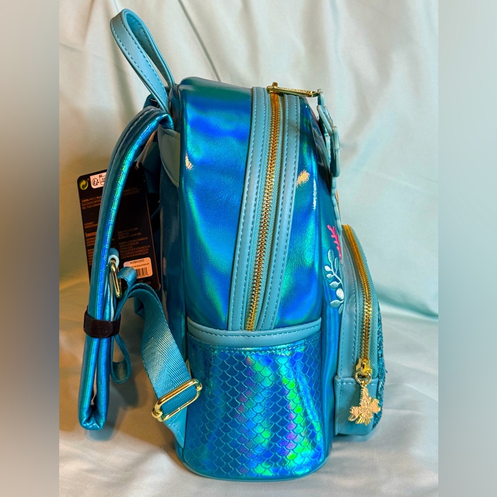 Loungefly x Disney The Little Mermaid King Triton Sequin Backpack - Picture 3 of 9